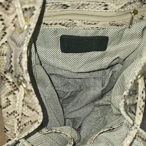 Steve Madden NWOT Snake Print Backpack Bag with Gold Accents NEW main image 6